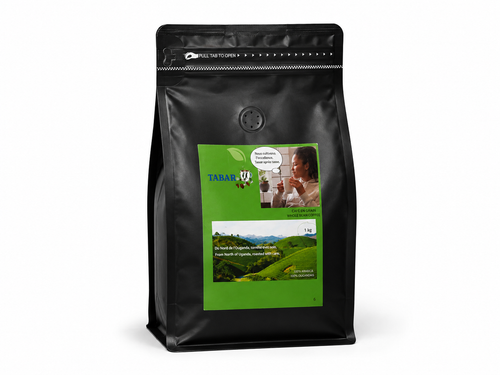 Tabar Café — Sac 1 kg de café en grain 100% Arabica du Nord-Kivu (Congo), torréfié artisanalement en Ouganda
